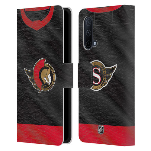 NHL Ottawa Senators Jersey Leather Book Wallet Case Cover For OnePlus Nord CE 5G