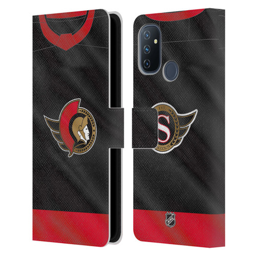 NHL Ottawa Senators Jersey Leather Book Wallet Case Cover For OnePlus Nord N100