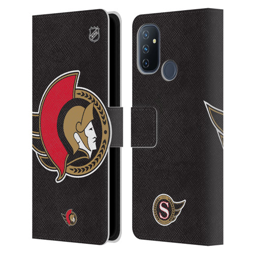 NHL Ottawa Senators Oversized Leather Book Wallet Case Cover For OnePlus Nord N100