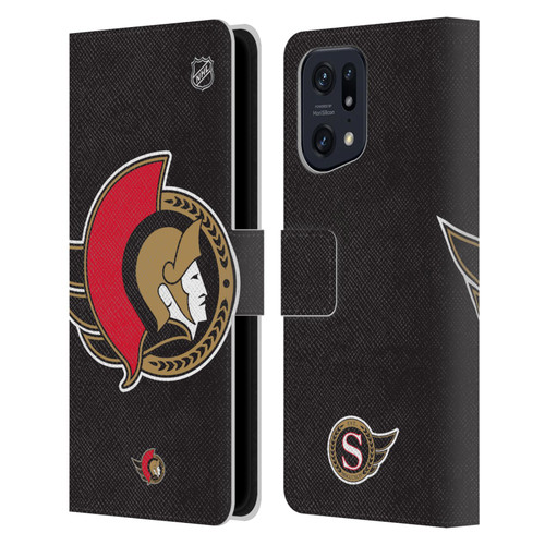 NHL Ottawa Senators Oversized Leather Book Wallet Case Cover For OPPO Find X5