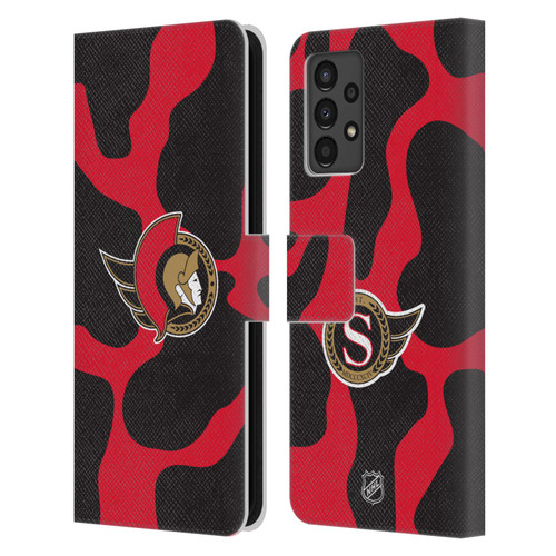 NHL Ottawa Senators Cow Pattern Leather Book Wallet Case Cover For Samsung Galaxy A13 (2022)