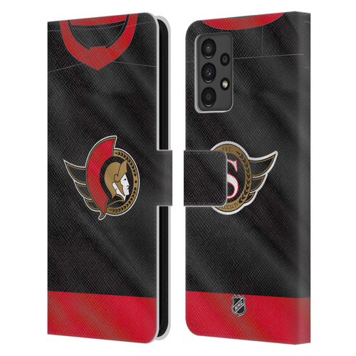 NHL Ottawa Senators Jersey Leather Book Wallet Case Cover For Samsung Galaxy A13 (2022)