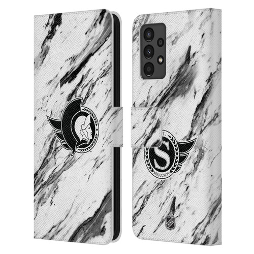 NHL Ottawa Senators Marble Leather Book Wallet Case Cover For Samsung Galaxy A13 (2022)