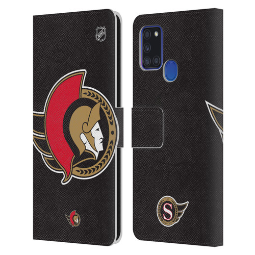 NHL Ottawa Senators Oversized Leather Book Wallet Case Cover For Samsung Galaxy A21s (2020)