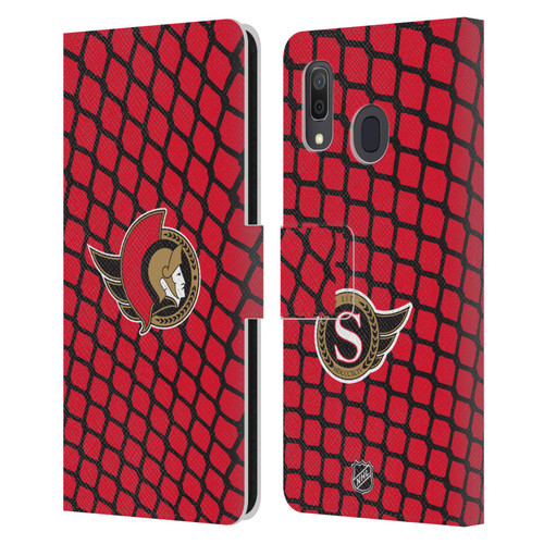 NHL Ottawa Senators Net Pattern Leather Book Wallet Case Cover For Samsung Galaxy A33 5G (2022)