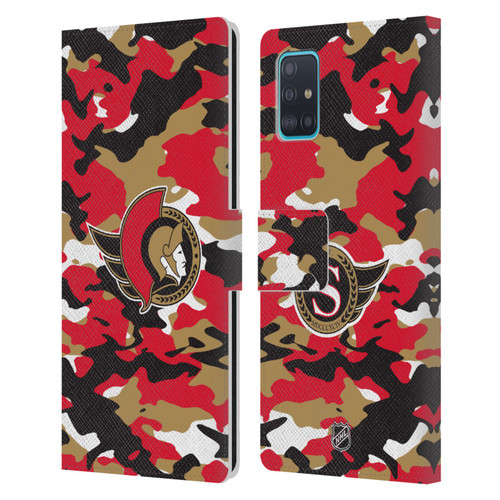 NHL Ottawa Senators Camouflage Leather Book Wallet Case Cover For Samsung Galaxy A51 (2019)