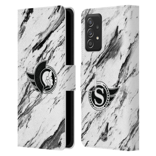 NHL Ottawa Senators Marble Leather Book Wallet Case Cover For Samsung Galaxy A53 5G (2022)