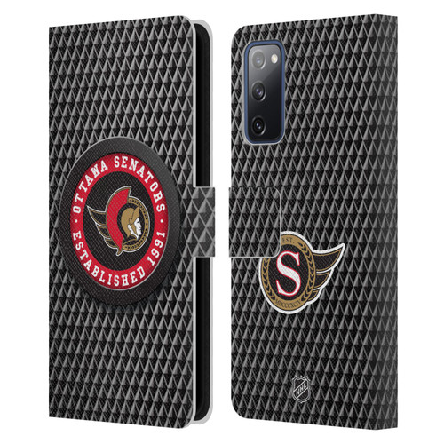 NHL Ottawa Senators Puck Texture Leather Book Wallet Case Cover For Samsung Galaxy S20 FE / 5G