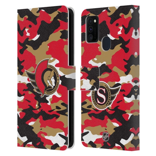 NHL Ottawa Senators Camouflage Leather Book Wallet Case Cover For Samsung Galaxy M30s (2019)/M21 (2020)