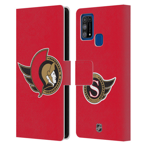 NHL Ottawa Senators Plain Leather Book Wallet Case Cover For Samsung Galaxy M31 (2020)