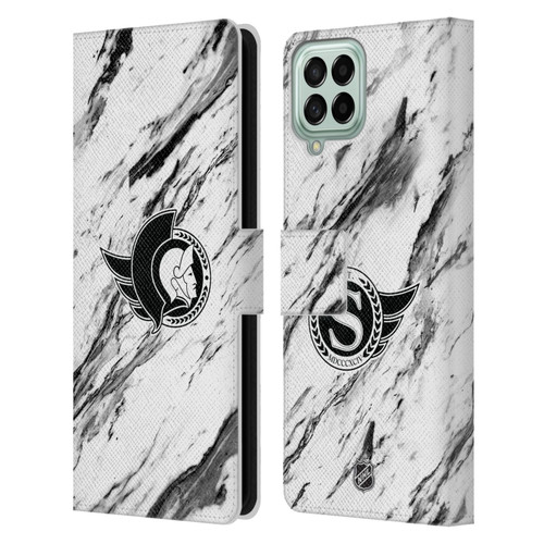 NHL Ottawa Senators Marble Leather Book Wallet Case Cover For Samsung Galaxy M33 (2022)