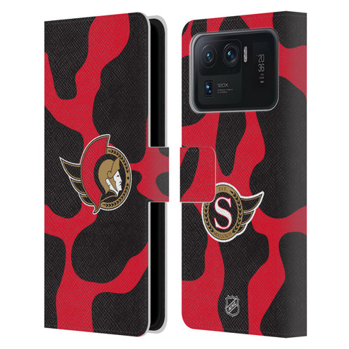 NHL Ottawa Senators Cow Pattern Leather Book Wallet Case Cover For Xiaomi Mi 11 Ultra