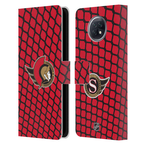 NHL Ottawa Senators Net Pattern Leather Book Wallet Case Cover For Xiaomi Redmi Note 9T 5G