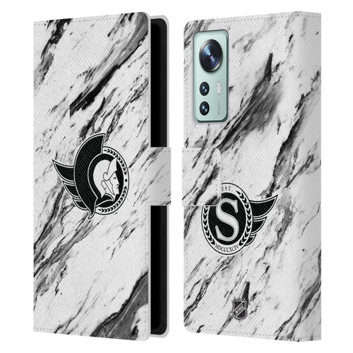 NHL Ottawa Senators Marble Leather Book Wallet Case Cover For Xiaomi 12