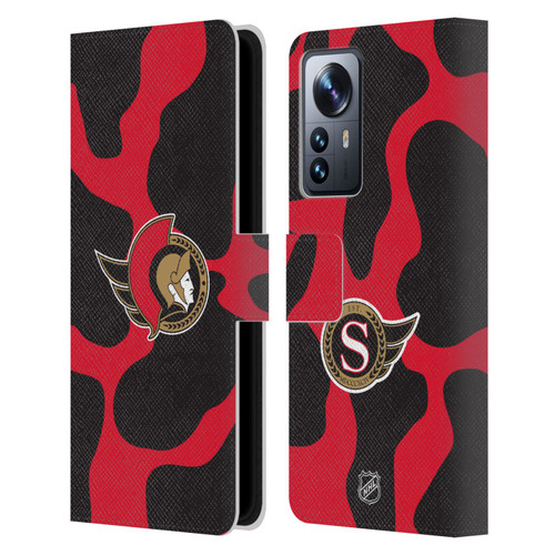 NHL Ottawa Senators Cow Pattern Leather Book Wallet Case Cover For Xiaomi 12 Pro