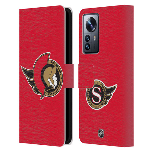 NHL Ottawa Senators Plain Leather Book Wallet Case Cover For Xiaomi 12 Pro