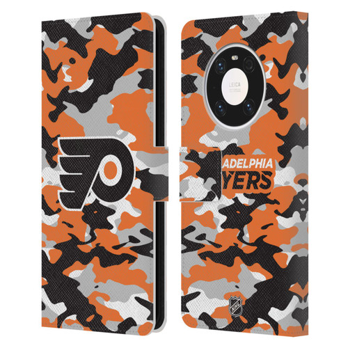 NHL Philadelphia Flyers Camouflage Leather Book Wallet Case Cover For Huawei Mate 40 Pro 5G
