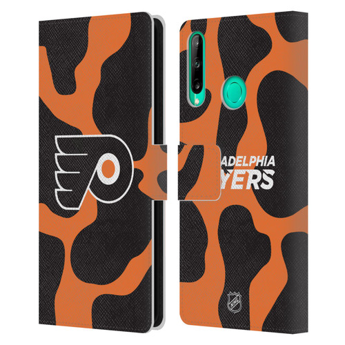 NHL Philadelphia Flyers Cow Pattern Leather Book Wallet Case Cover For Huawei P40 lite E