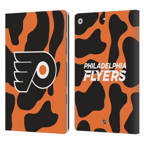 NHL Philadelphia Flyers Cow Pattern Leather Book Wallet Case Cover For Apple iPad 10.2 2019/2020/2021