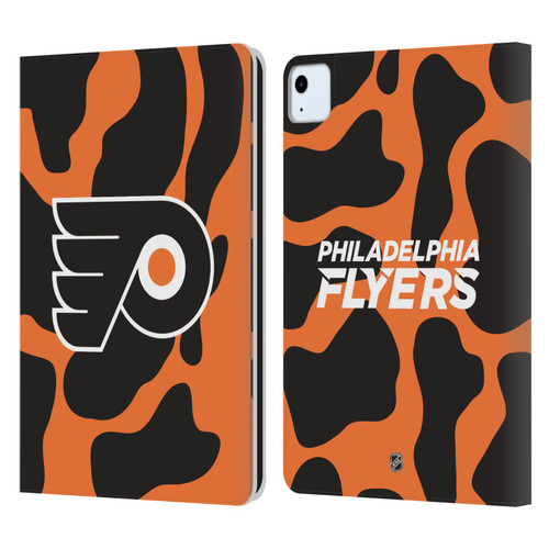 NHL Philadelphia Flyers Cow Pattern Leather Book Wallet Case Cover For Apple iPad Air 2020 / 2022