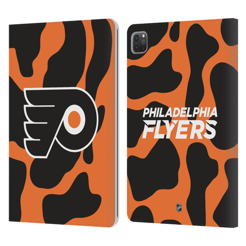 NHL Philadelphia Flyers Cow Pattern Leather Book Wallet Case Cover For Apple iPad Pro 11 2020 / 2021 / 2022
