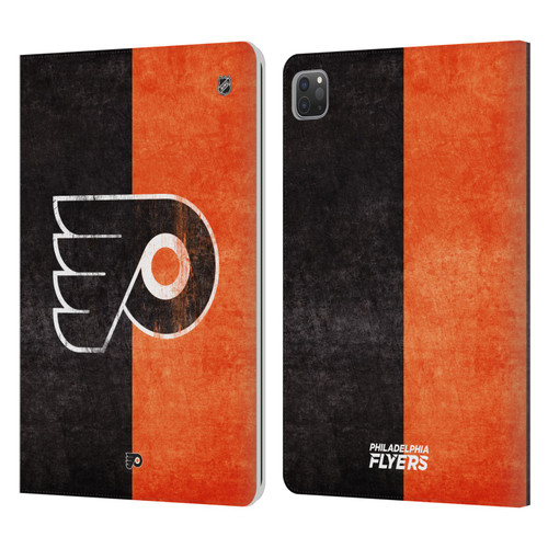 NHL Philadelphia Flyers Half Distressed Leather Book Wallet Case Cover For Apple iPad Pro 11 2020 / 2021 / 2022
