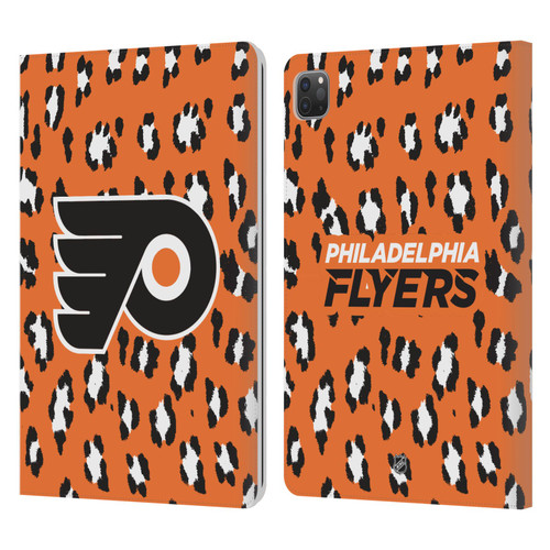 NHL Philadelphia Flyers Leopard Patten Leather Book Wallet Case Cover For Apple iPad Pro 11 2020 / 2021 / 2022