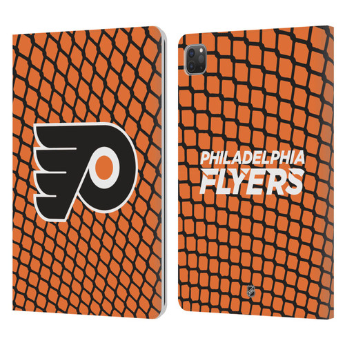 NHL Philadelphia Flyers Net Pattern Leather Book Wallet Case Cover For Apple iPad Pro 11 2020 / 2021 / 2022