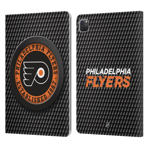 NHL Philadelphia Flyers Puck Texture Leather Book Wallet Case Cover For Apple iPad Pro 11 2020 / 2021 / 2022