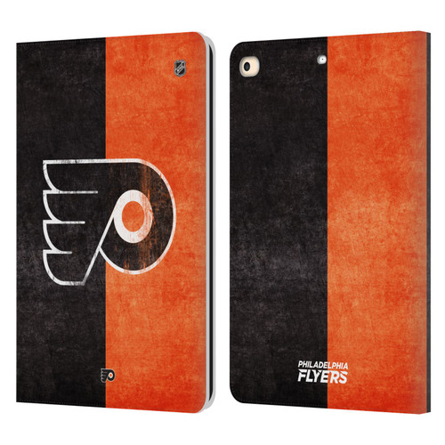 NHL Philadelphia Flyers Half Distressed Leather Book Wallet Case Cover For Apple iPad 9.7 2017 / iPad 9.7 2018