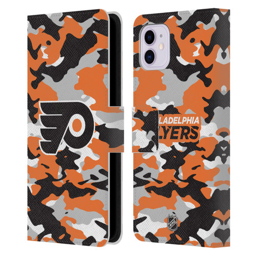 NHL Philadelphia Flyers Camouflage Leather Book Wallet Case Cover For Apple iPhone 11