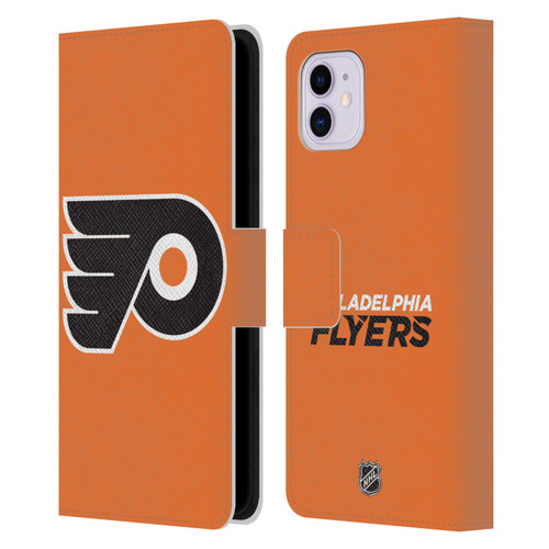NHL Philadelphia Flyers Plain Leather Book Wallet Case Cover For Apple iPhone 11