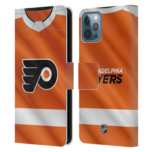 NHL Philadelphia Flyers Jersey Leather Book Wallet Case Cover For Apple iPhone 12 / iPhone 12 Pro