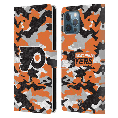 NHL Philadelphia Flyers Camouflage Leather Book Wallet Case Cover For Apple iPhone 12 Pro Max