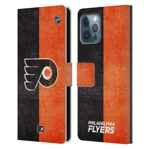 NHL Philadelphia Flyers Half Distressed Leather Book Wallet Case Cover For Apple iPhone 12 Pro Max