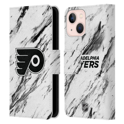 NHL Philadelphia Flyers Marble Leather Book Wallet Case Cover For Apple iPhone 13 Mini