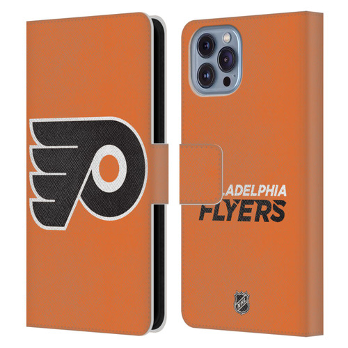 NHL Philadelphia Flyers Plain Leather Book Wallet Case Cover For Apple iPhone 14