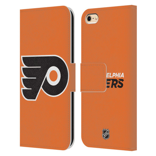 NHL Philadelphia Flyers Plain Leather Book Wallet Case Cover For Apple iPhone 6 / iPhone 6s