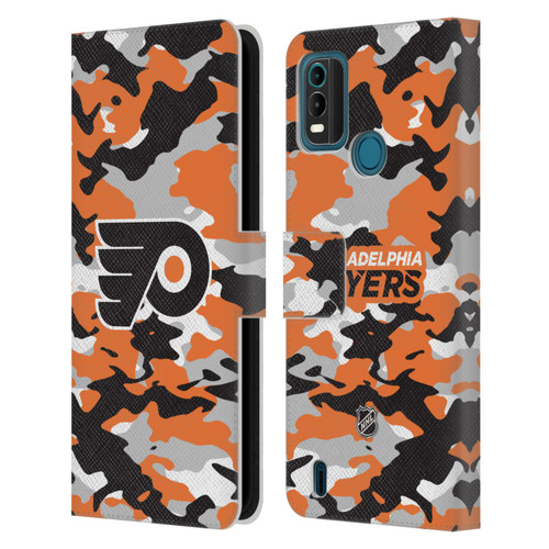 NHL Philadelphia Flyers Camouflage Leather Book Wallet Case Cover For Nokia G11 Plus