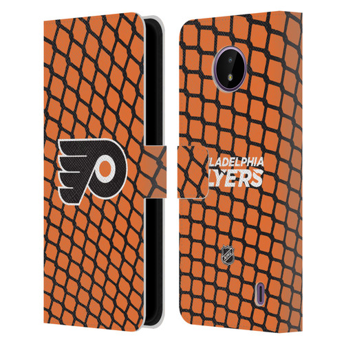 NHL Philadelphia Flyers Net Pattern Leather Book Wallet Case Cover For Nokia C10 / C20