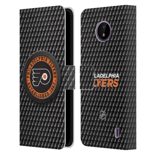 NHL Philadelphia Flyers Puck Texture Leather Book Wallet Case Cover For Nokia C10 / C20