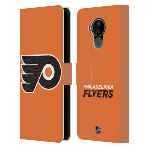 NHL Philadelphia Flyers Plain Leather Book Wallet Case Cover For Nokia C30