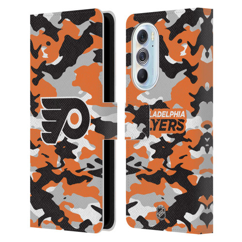 NHL Philadelphia Flyers Camouflage Leather Book Wallet Case Cover For Motorola Edge X30