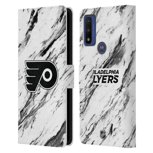 NHL Philadelphia Flyers Marble Leather Book Wallet Case Cover For Motorola G Pure