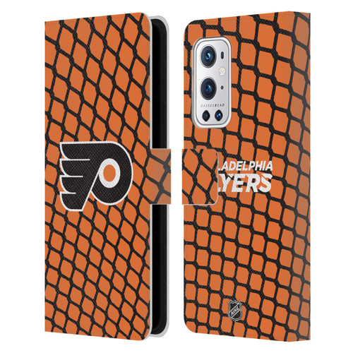 NHL Philadelphia Flyers Net Pattern Leather Book Wallet Case Cover For OnePlus 9 Pro