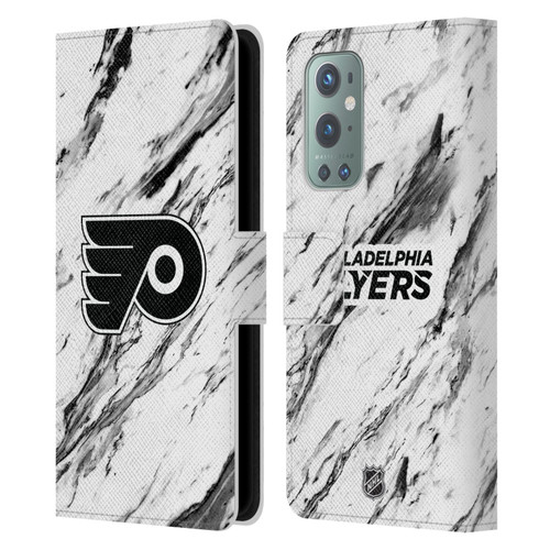 NHL Philadelphia Flyers Marble Leather Book Wallet Case Cover For OnePlus 9