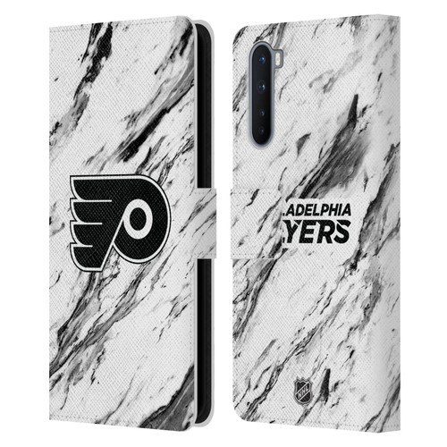 NHL Philadelphia Flyers Marble Leather Book Wallet Case Cover For OnePlus Nord 5G