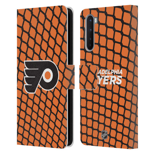 NHL Philadelphia Flyers Net Pattern Leather Book Wallet Case Cover For OnePlus Nord 5G