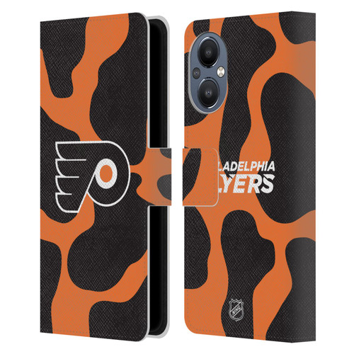 NHL Philadelphia Flyers Cow Pattern Leather Book Wallet Case Cover For OnePlus Nord N20 5G