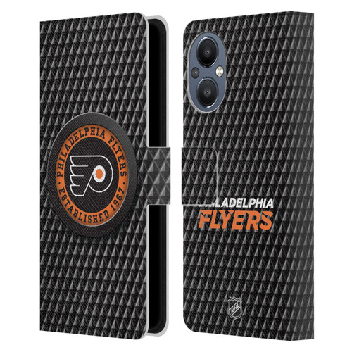 NHL Philadelphia Flyers Puck Texture Leather Book Wallet Case Cover For OnePlus Nord N20 5G